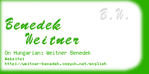 benedek weitner business card